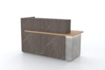 Modana Modern Grey Marble and Wood Reception Desk