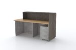 Modana Modern Grey Marble and Wood Reception Desk