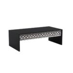 Modern Geometric Lattice Coffee Table - Matte Black & White