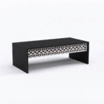 Modern Geometric Lattice Coffee Table - Matte Black & White