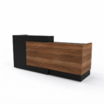 SOVA Modern Walnut & Black / White Reception Desk