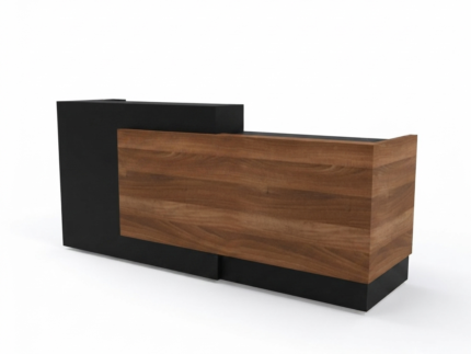 SOVA Modern Walnut & Black / White Reception Desk