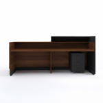 SOVA Modern Walnut & Black / White Reception Desk