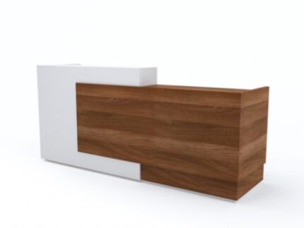SOVA Modern Walnut & Black / White Reception Desk