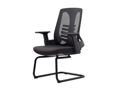 Mojanah Visitor Chair with Arms Black Metal Cantilever Base