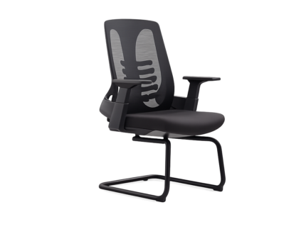 Mojanah Visitor Chair with Arms Black Metal Cantilever Base