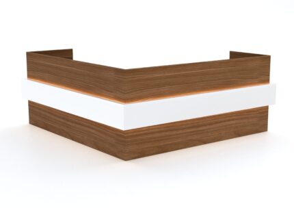 Nexora Modern L-Shaped Wooden Reception Desk