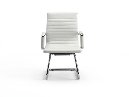 Slim Visitor Chair Modern Ergonomic Reception Seating with Chrome Cantilever Base