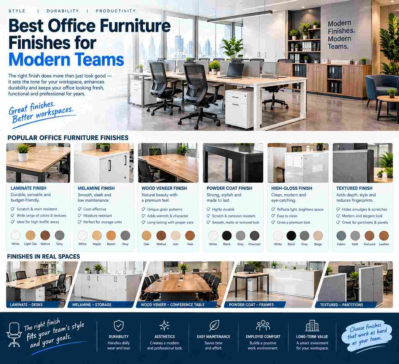 Best Office Furniture Finishes for Modern Teams