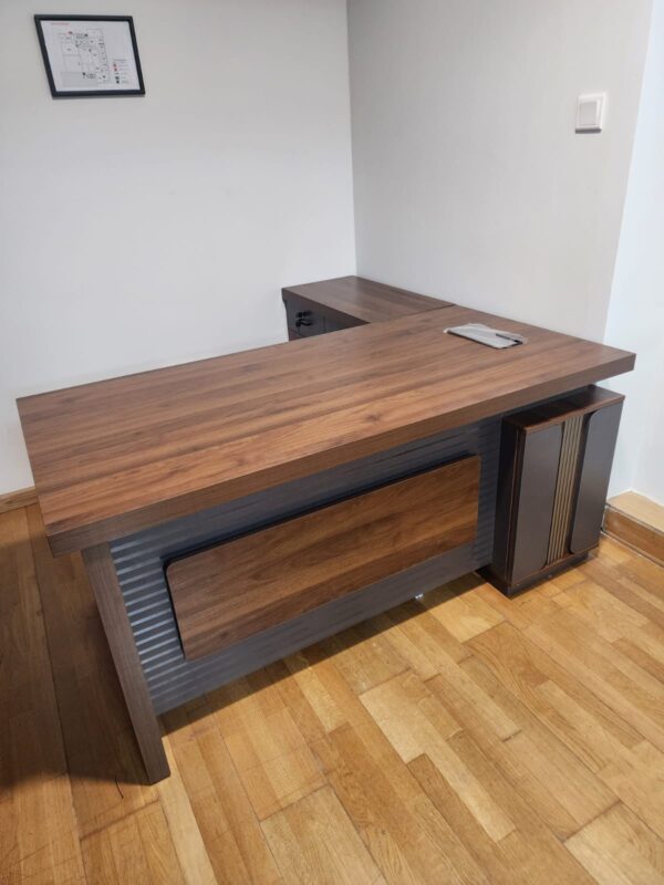 Custom reception desk supplied by Desk Craft for a UAE office