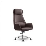 Dexon High-Back Executive Office Chair in Dark Brown Synthetic Leather