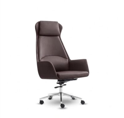 Dexon High-Back Executive Office Chair in Dark Brown Synthetic Leather