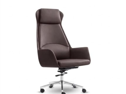 Dexon High-Back Executive Office Chair in Dark Brown Synthetic Leather