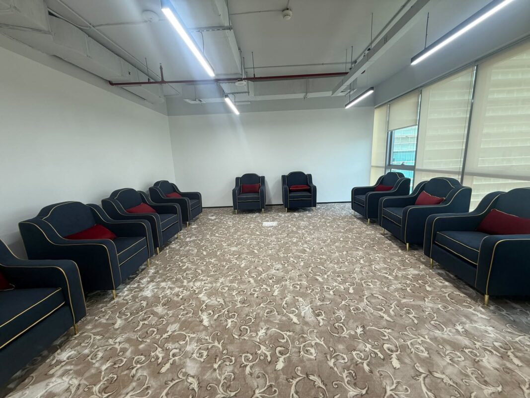 Office lounge armchairs supplied for a corporate workplace in UAE