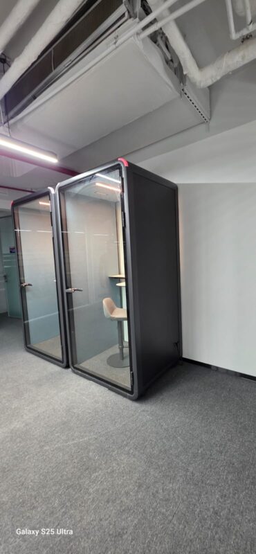 Office phone booth installation for a modern workplace in Dubai