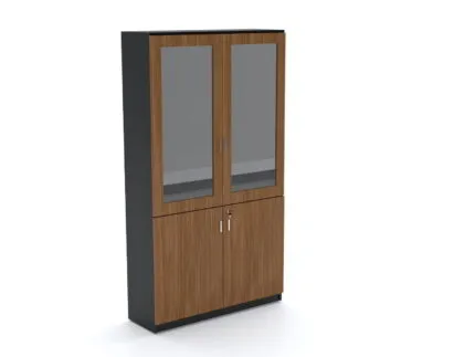 ARIX Full Height Cabinet black frame wooden walnut