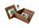 BARINA Modern Unique Coffee Table with Glass Top and Built-In Magazine Storage