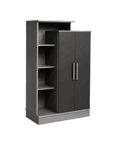 CAESER Modern Hybrid Storage Cabinet with Open Bookcase Shelves CAESER Modern Hybrid Storage Cabinet with Open Bookcase Shelves