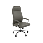 CAMILO Modern High-Back Executive Office Chair with Padded Armrests and Chrome Base, Ergonomic Faux Leather Desk Chair