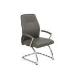 CAMILO Modern Visitor Executive Office Chair with Padded Armrests and Chrome Base, Ergonomic Faux Leather Desk Chair