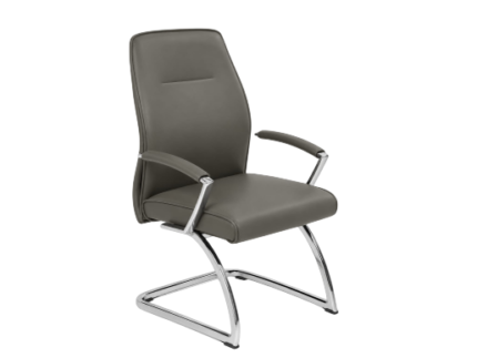CAMILO Modern Visitor Executive Office Chair with Padded Armrests and Chrome Base, Ergonomic Faux Leather Desk Chair