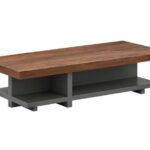 VANA Modern Two-Tone Executive Coffee Table with Multi-Compartment Open Storage