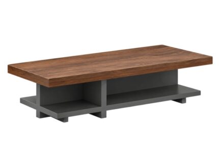 VANA Modern Two-Tone Executive Coffee Table with Multi-Compartment Open Storage